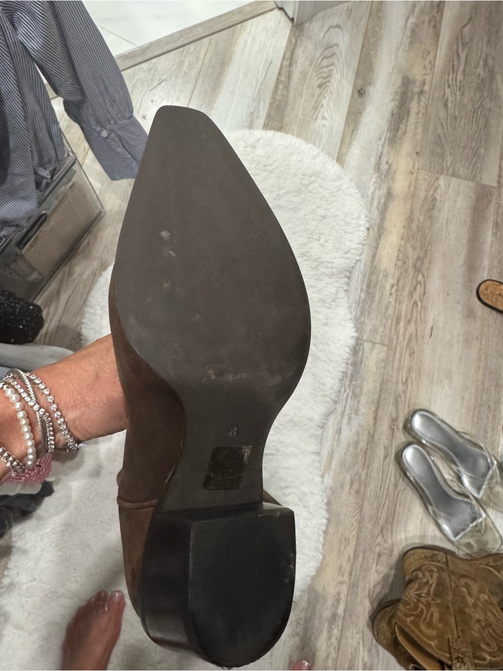 Jeffrey Campbell Brown Pointed-Toe Western Knee-High Boots - Picture 5 of 9